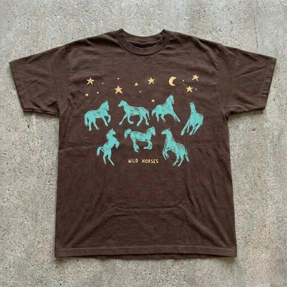Other - Brown Wild Horses Graphic Tee